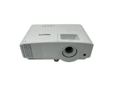 As new Philips ProPix 850 DLP HD Projector (Label states 'For sample use only'. Box open, damage to