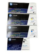 As new HP LaserJet Toner Cartridges 3 x 659X (M/Y/ C) & 1 x 59A Black.