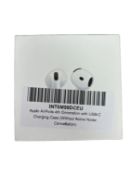 As new Apple AirPods 4 with USB-C Charging Case (M/N: MXP63LL/A EAN: 195949688522) (Box sealed. Stic