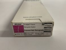 An as new Stryker T2 Alpha Femur Retrograde System Femoral Nail, diameter: 11m, length: 380mm (REF: