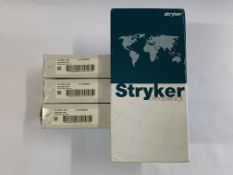 Four as new Stryker Exeter V40 Cemented Hip Stem, OFFST 44, Size 0°, STM LNTH 150mm, TPR V40 (EXP: 2