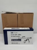Two boxes of as new Covidien Endo GIA Ultra universal staplers, 12mm short (3 staplers per box, REF: