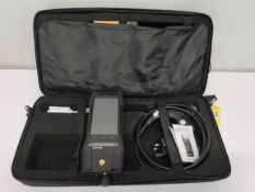 A pre-owned Testo 300 flue gas analyser kit to include a flue gas probe, Testo printer, two clamp sm