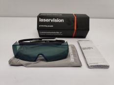 An as new pair of LaserVision laser safety goggles (REF: F18P1M011003).