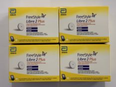 Four as new FreeStyle Libre 2 Plus Flash Glucose Monitoring Systems (EXP: 2025-11-30).