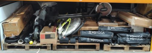 A large quantity of assorted items to include mainly sport and fitness related