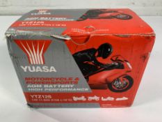 As new Yuasa high performance AGM 12v motorcycle battery, boxed. (YTZ12S)