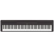 An as new Yamaha P45 digital piano keyboard - black (stock image).