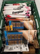 Approximately five hundred assorted batteries to include Kirkland AAA, Energizer C14.