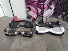 Five pre-owned hoverboards to include Hover1 and Razor.