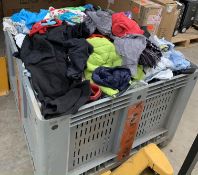 Pre-owned assorted clothing and related (stillage not included).