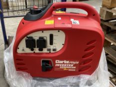 A Clarke power inverter generator petrol 2.2KVA (Sold as seen).