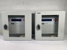 Two Watch Gas Combi 80 gas alarms with two Schneider steel enclosures.