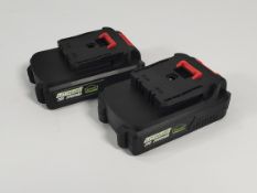 Two as new Dewinner Lithium Batteries, 20V, 2000mAH, (MN: VPCD9201B).