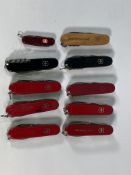 Ten pre-owned Victorinox Swiss Army penknives (over 18s only).
