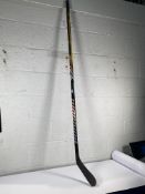 Warrior Alpha LX2 Pro hockey stick with Fife Flyer logo and Troy Lajeunesse name (flex 75) (left han
