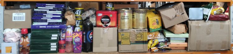 Assorted food items to include confectionary, fizzy drinks, snacks, biscuits and related. (B.B.D Exp