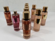 Ten Victoria's Secret fragrance mists - five bare vanillas, three bare vanilla shimmers, one amber r