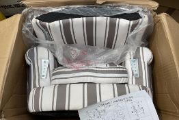 Accent Chair HZB-6221 - Walnut/White Stripe.