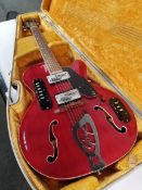 A pre-owned Goya Rangemaster hollow body electric guitar with case (SN: N4195)