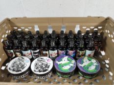 Thirty six Pinnacle aftershave splash and shaving soaps.