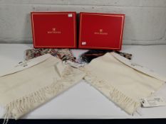 Two as new silk scarfs and two cashmere scarfs.