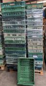 A pallet of Pre-owned Plastic Crates 61cmx40cmx20cm (approximately 75).