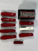 Ten pre-owned Victorinox Swiss Army penknives (over 18s only).