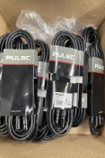 Twenty as new Pulse PLS00412 5 Pin, 2 Pair DMX Leads, Male to Female - Black - 3m.