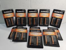 Eleven packs of Duracell AAA batteries (40 batteries per pack).