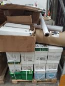 Assorted stationery, mostly A4 copy paper.