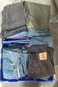 Approximately Forty five pairs of Levi 501 vintage jeans in assorted sizes and colours.