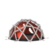 An as new Heimplanet T010090 Mavericks, Basecamp multipurpose tent - red (stock image).