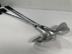 Three as new Ping S159 wedges - green dot, R/H - 3 (50/S12), 4 (54/S12) and 5 (58/S10) with Dynamic