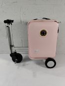 A pre-owned Air Wheel Robot SE3S ride on suitcase with battery and charger.