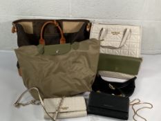 Seven pre-owned handbags/carry bags to include Briggs and Longchamp.