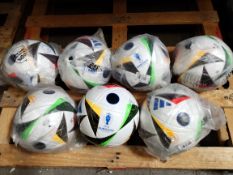 Seven as new Adidas Euro24 printed crest training soccer footballs. (J350)