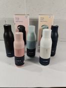 Seven Larq bottles to include 2x vis pure 2 1L, twist top 500ml, 4x twist top 740ml (two boxed).