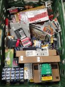 A crate of assorted packs and loose batteries to include Kodak, Panasonic, Varta, AAA, AA and relate