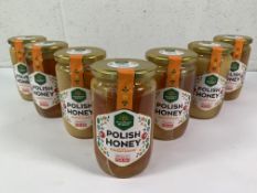 Seven Mazurskie Miody multiflower polish honey, 900g sealed jars. (B.B 12/27)