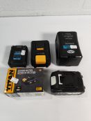 Five pre-owned battery packs to include Titan TXP 18V, Fxlion Nano One.