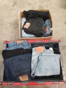 Approximately Forty five pairs of Levi 501 vintage jeans in assorted sizes and colours.