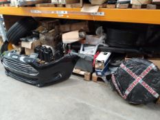 Assorted auto parts/accessories and related items.