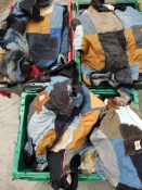 Twenty five assorted pre-owned re-worked Carhartt patchwork jackets.