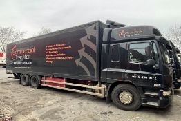 A 2010 DAF 3-axle HGV rigid body box van, 26000kg gross, 9200c. Starts & Runs.