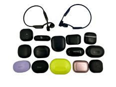 Assorted pre-owned wireless earphones & charging cases including Bose & Samsung (Untested, sold as s