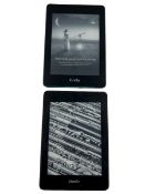 Two pre-owned Amazon Kindle Paperwhite 10th Gen (Wi-Fi) 8GB in Black/Blue.