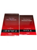 Three Canon Pro Platinum A3+ Photo Paper (10 sheets per pack) & four Canon Pro Premium Matte A3 Phot