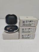 Four as new Oticon Engage BTE hearing aid in a Beige, in a White case.