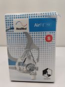 An as new ResMed AirFit F20 full face mask for sleep apnoea, small, packaging has some damage (REF: